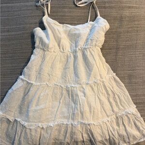 White Altar’d State Tie-Shoulder Swiss Dot Sundress